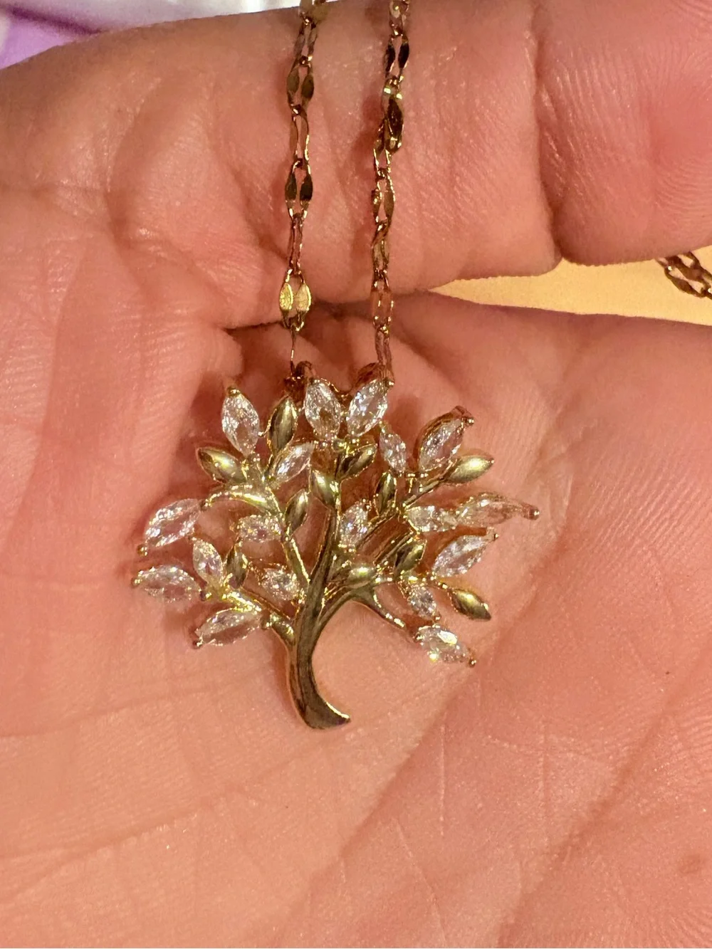 Fashionable and Gorgeous Micro Inlaid Stainless Steel Life Tree Necklace,